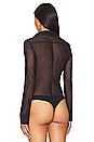 view 4 of 5 Chic Mesh Button Down Bodysuit in Black