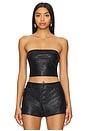 view 1 of 4 Faux Leather Tube Top in Black