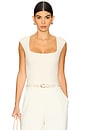 view 1 of 5 Neoprene Cap Sleeve Bodysuit in Ivory