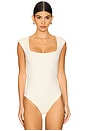 view 2 of 5 Neoprene Cap Sleeve Bodysuit in Ivory