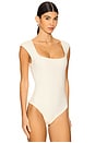 view 3 of 5 Neoprene Cap Sleeve Bodysuit in Ivory