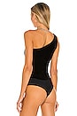 view 4 of 5 Velvet One Shoulder Bodysuit in Black