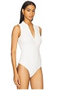 view 3 of 5 Sleeveless V-neck Bodysuit in White