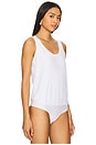 view 3 of 5 Essential Cotton Tank Bodysuit in White
