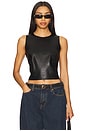 view 1 of 4 Faux Leather Shell Top in Black