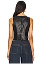 view 3 of 4 Faux Leather Shell Top in Black