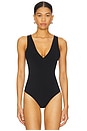 view 2 of 5 Butter Luxe Deep V Bodysuit in Black