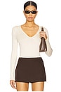 view 1 of 5 Prima Ballet Deep V Bodysuit in Ivory