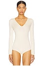 view 2 of 5 Prima Ballet Deep V Bodysuit in Ivory