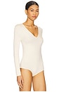 view 3 of 5 Prima Ballet Deep V Bodysuit in Ivory