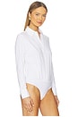 view 3 of 5 Cotton Stretch Button Down Bodysuit in White