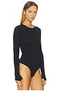 view 3 of 5 Ballet Crewneck Bodysuit With Thumbholes in Black
