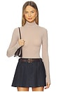 view 1 of 5 Ballet Turtleneck Bodysuit With Thumbholes in Cameo