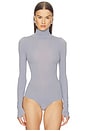 view 2 of 5 Ballet Turtleneck Bodysuit With Thumbholes in Smoke
