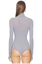 view 4 of 5 Ballet Turtleneck Bodysuit With Thumbholes in Smoke