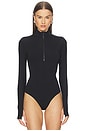 view 2 of 5 Neoprene Zip Bodysuit in Black
