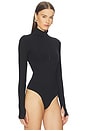 view 3 of 5 Neoprene Zip Bodysuit in Black