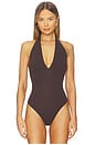 view 2 of 5 x REVOLVE Ballet Deep Plunge Halter Bodysuit in Espresso