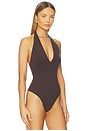view 3 of 5 x REVOLVE Ballet Deep Plunge Halter Bodysuit in Espresso
