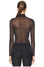 view 3 of 4 Chic Mesh Long Sleeve Turtleneck in Black