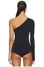 view 5 of 6 Prima Ballet One Shoulder Bodysuit in Black