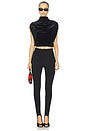 view 4 of 4 Velvet Draped Mockneck Crop Top in Black