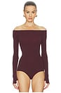view 2 of 5 Ballet Off-shoulder Bodysuit in Raisin