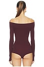 view 4 of 5 Ballet Off-shoulder Bodysuit in Raisin