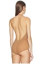 view 4 of 5 Ballet Deep Plunge Bodysuit in Cocoa