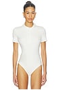 view 2 of 5 Neoprene Polo Bodysuit in White