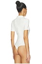 view 4 of 5 Neoprene Polo Bodysuit in White
