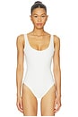 view 2 of 5 Neoprene Tank Bodysuit in White