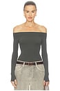 view 1 of 5 Ballet Off-shoulder Bodysuit in Hazel