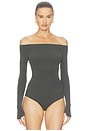 view 2 of 5 Ballet Off-shoulder Bodysuit in Hazel