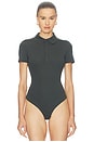 view 2 of 5 Neoprene Polo Bodysuit in Hazel