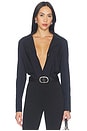 view 1 of 5 Classic Blousey Button Down Bodysuit in Black