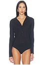 view 2 of 5 Classic Blousey Button Down Bodysuit in Black