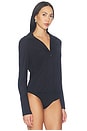 view 4 of 5 Classic Blousey Button Down Bodysuit in Black