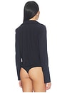 view 5 of 5 Classic Blousey Button Down Bodysuit in Black
