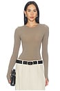 view 1 of 5 Ballet Crewneck Bodysuit in Truffle