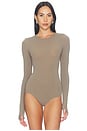 view 2 of 5 Ballet Crewneck Bodysuit in Truffle
