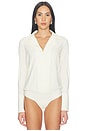 view 2 of 5 Classic Blousey Button Down Bodysuit in Ivory
