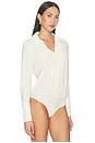 view 4 of 5 Classic Blousey Button Down Bodysuit in Ivory