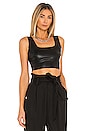view 1 of 4 Faux Leather Crop Top in Black