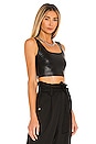view 2 of 4 Faux Leather Crop Top in Black