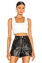 view 1 of 4 Faux Leather Crop Top in White