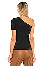 view 3 of 4 Essential Cotton One Shoulder Tee in Black