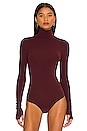 view 2 of 5 Ballet Turtleneck Bodysuit With Thumb Holes in Raisin