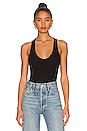 view 1 of 5 Luxury Rib Racerback Tank Bodysuit in Black