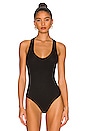view 2 of 5 Luxury Rib Racerback Tank Bodysuit in Black